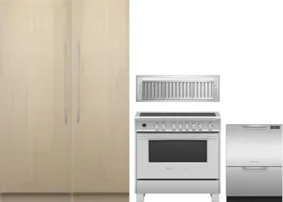 5 Piece Package Includes Refrigerator, Freezer, Range, Hood And Dishwasher